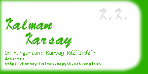 kalman karsay business card